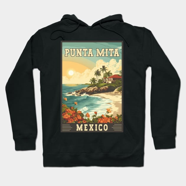 Punta Mita Mexico Tropical Paradise Travel Art Hoodie by turtlestart